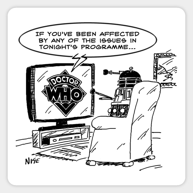 Dr Who and the Daleks Sticker by NigelSutherlandArt